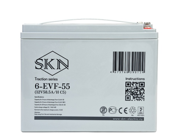 Тяговый аккумулятор SKN 6-EVF-55 (12V58.5A/H C5)