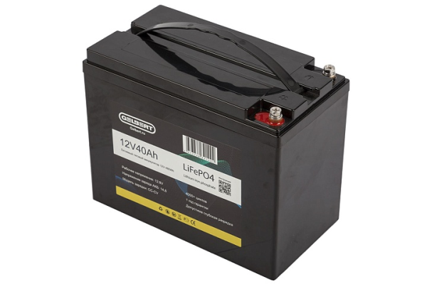 Литиевый тяговый аккумулятор Gelbert LiFePO4 (12V/40Ah/40A/480Wh) [6-EVF-45]