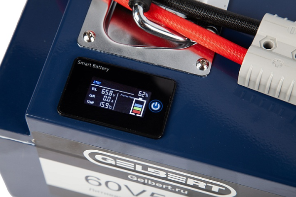Литиевый тяговый аккумулятор Gelbert LiFePO4 (60V/52Ah/80A/3,120Wh) BT/Display