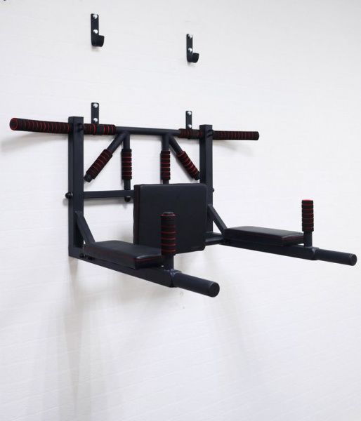 Турник - брусья - пресс POWERFIT в 5 в 1 мультихват черный