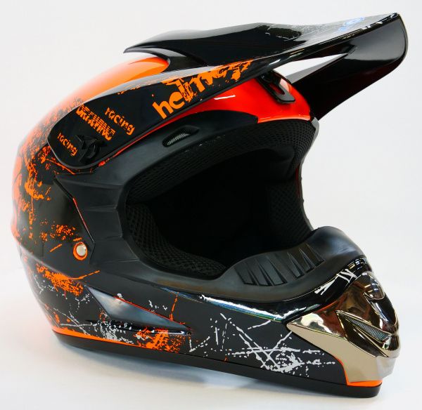 Шлем кроссовый MOTAX глянцево-черный-оранжевый