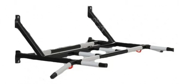 Турник настенный усиленный с 4 хватами + Перекладина для пресса чёрный