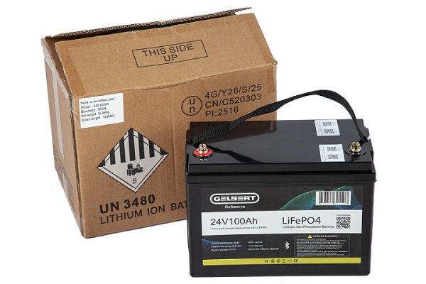 Литиевый тяговый аккумулятор Gelbert LiFePO4 (24V/100Ah/120А/2,400Wh) Bluetooth
