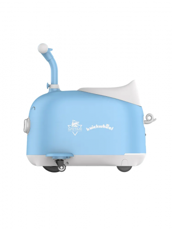 Детский электромобиль-чемодан 2в1 голубой