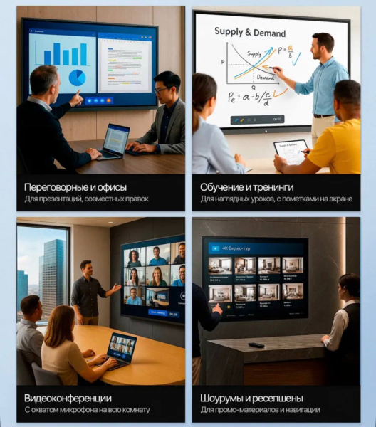 Интерактивная панель 110", UHD, 16/256 Гб, Android 14