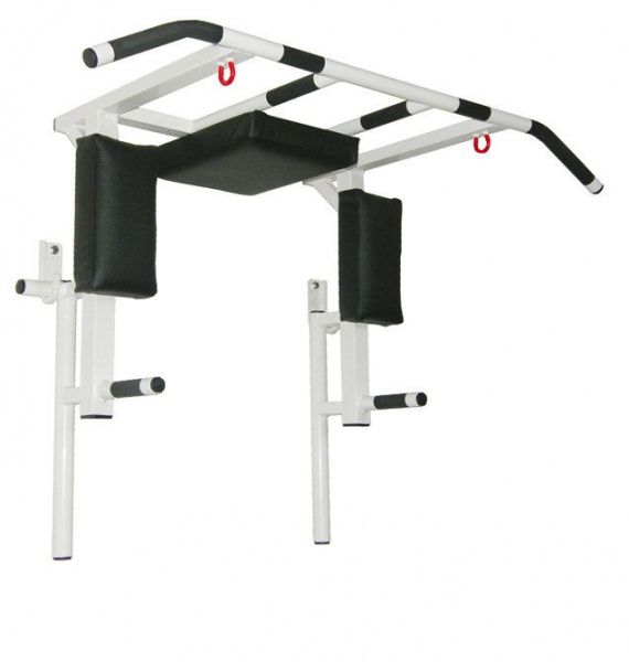 Турник - брусья - пресс 3 в 1 пулемёт (цельносварной) белый