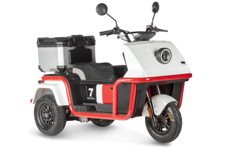 Электротрицикл Wanshida DOUHAO 60V 800Вт черно-бело-красный