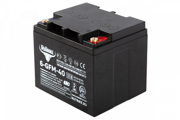 Аккумуляторная батарея RuTrike 6-GFM-40 (12V43A/H C20)