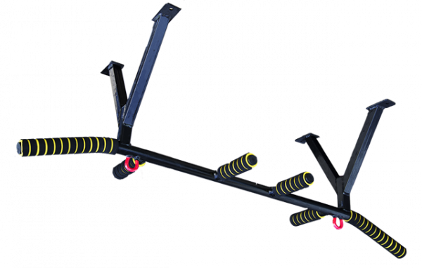 Турник потолочный с 3 хватами чёрный